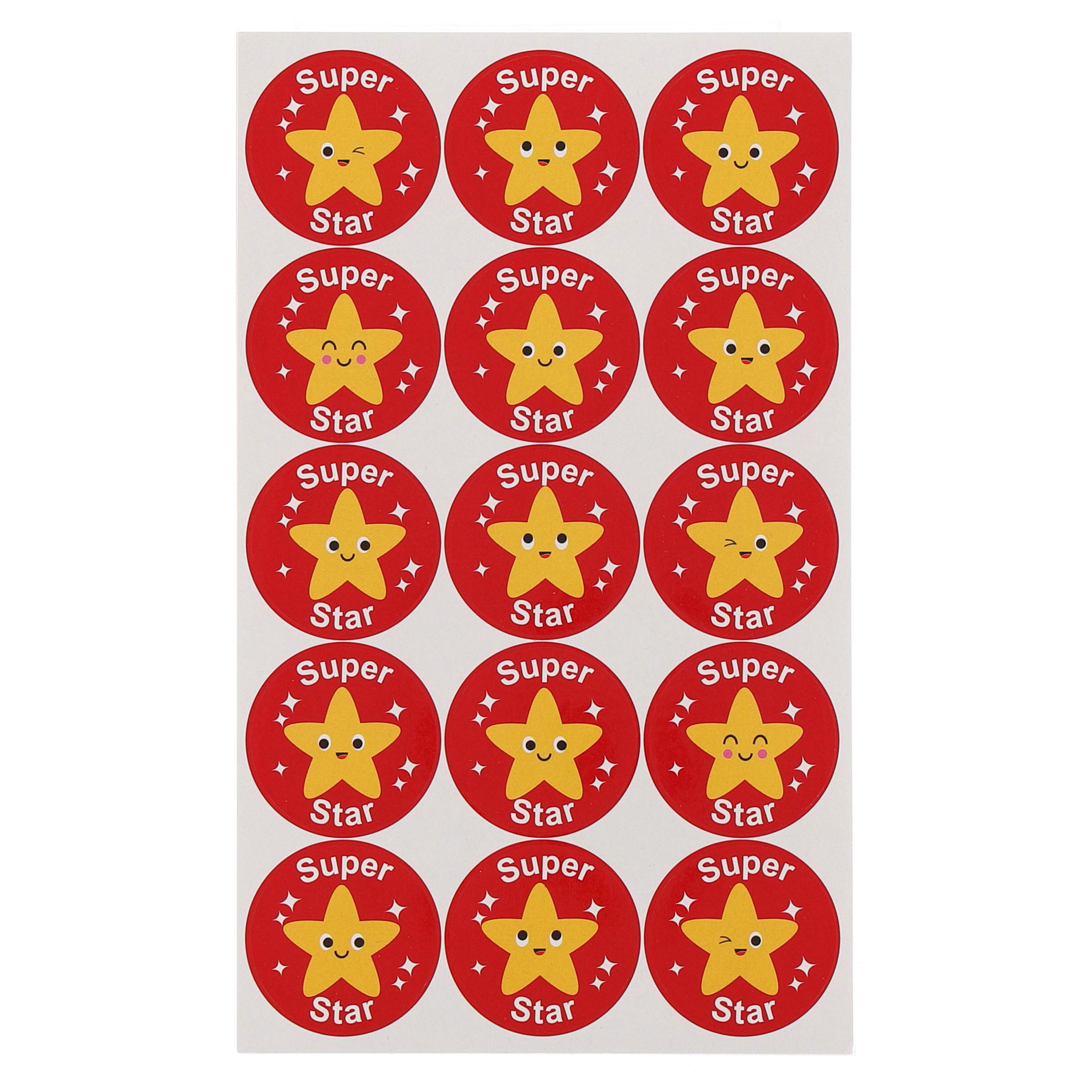 E1778925 Classmates Round Super Star Stickers 38mm Pack Of 105
